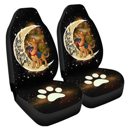 German Shepherd Car Seat Covers I Love You To The Moon and Back Cool Car Accessories Gift Idea For German Shepherd Trainers