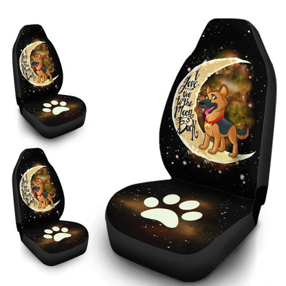 German Shepherd Car Seat Covers I Love You To The Moon and Back Cool Car Accessories Gift Idea For German Shepherd Trainers