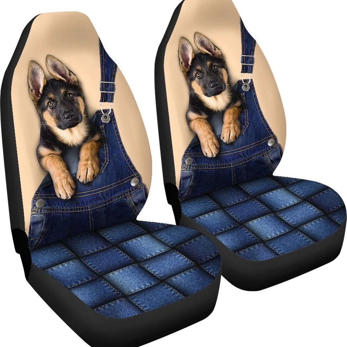 German Shepherd Cute Custom Car Seat Covers