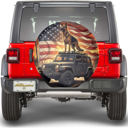 German Shepherd Dog Leather Spare Tire Cover - Car Accessories