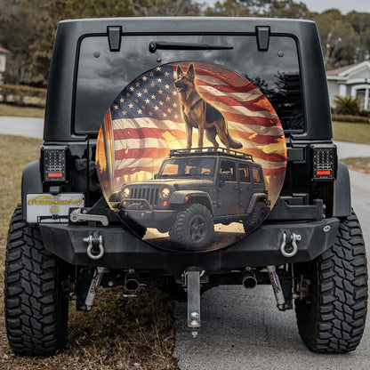 German Shepherd Dog Leather Spare Tire Cover - Car Accessories
