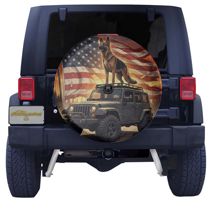 German Shepherd Dog Leather Spare Tire Cover - Car Accessories
