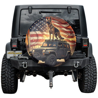 German Shepherd Dog Leather Spare Tire Cover - Car Accessories