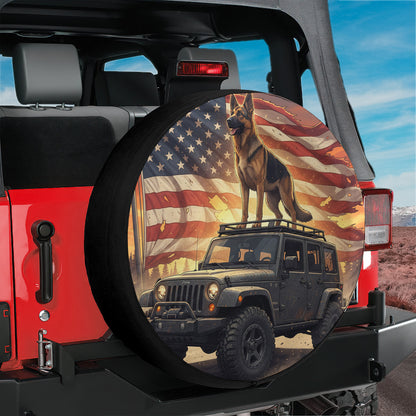 German Shepherd Dog Leather Spare Tire Cover - Car Accessories