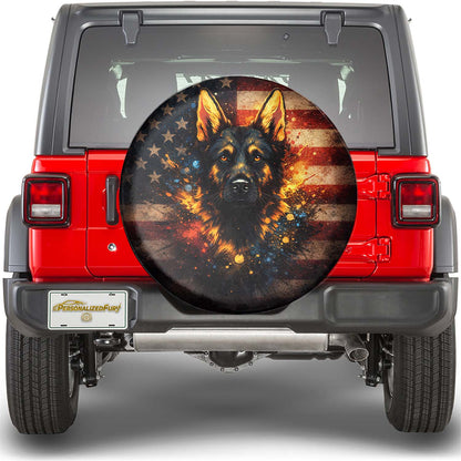 German Shepherd Dog Leather Wheel Cover - Spare Tire Cover