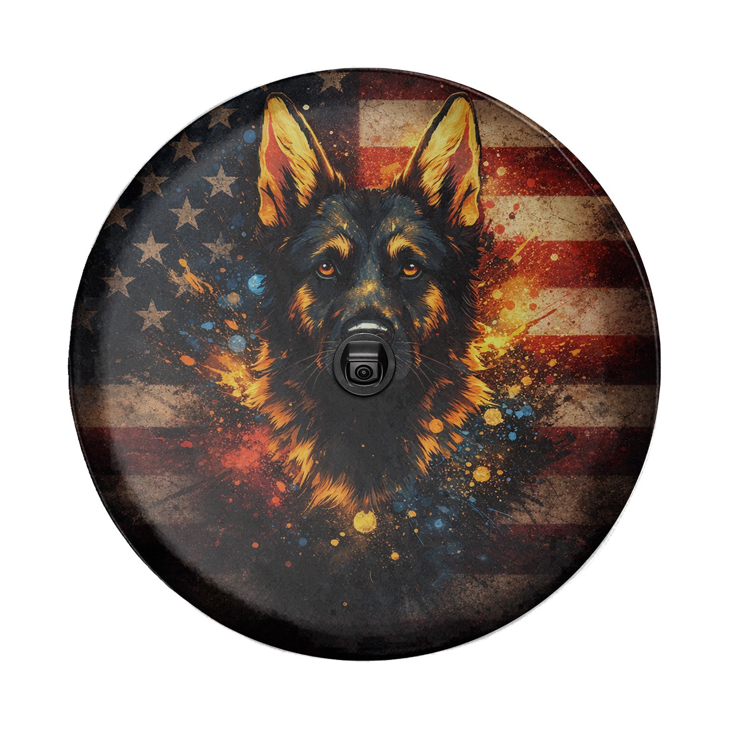 German Shepherd Dog Leather Wheel Cover - Spare Tire Cover