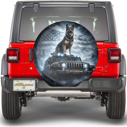 German Shepherd Dog Lover Leather Spare Tire Cover