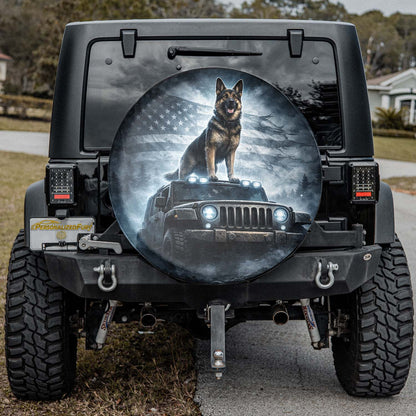 German Shepherd Dog Lover Leather Spare Tire Cover