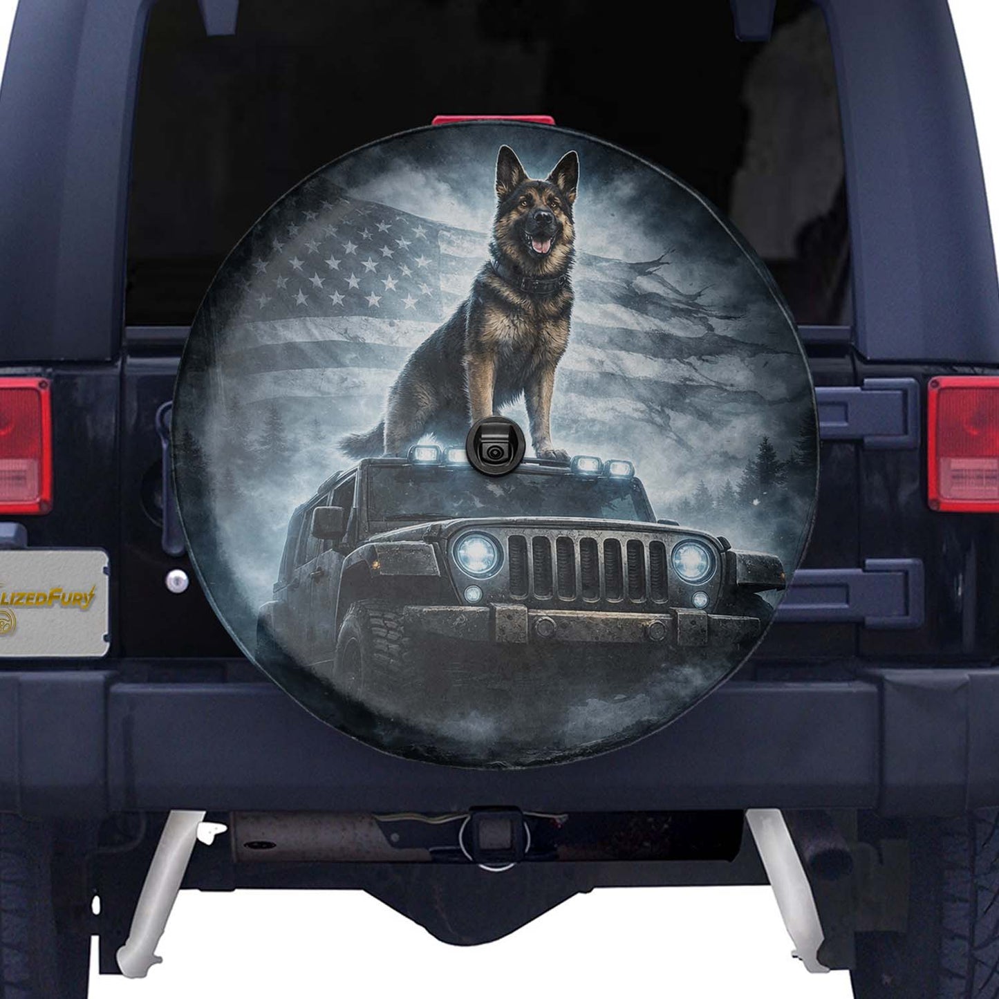 German Shepherd Dog Lover Leather Spare Tire Cover