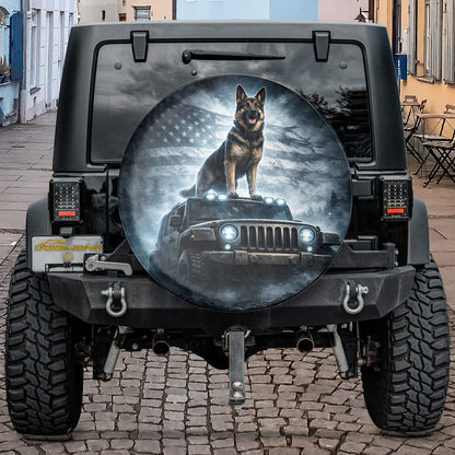 German Shepherd Dog Lover Leather Spare Tire Cover