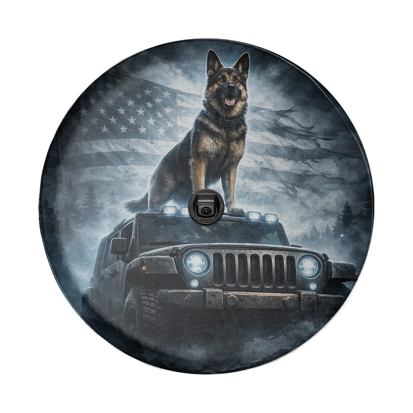 German Shepherd Dog Lover Leather Spare Tire Cover