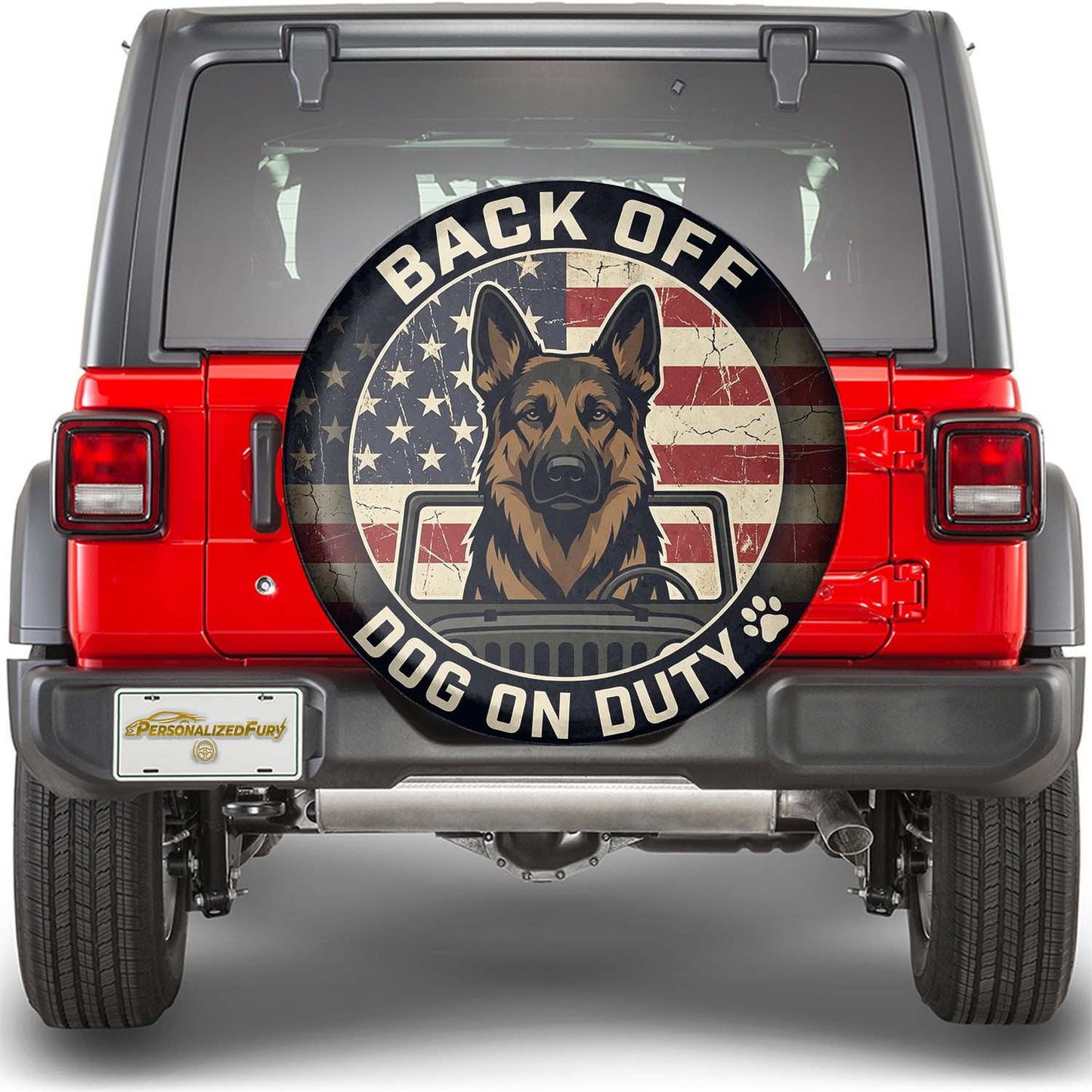 German Shepherd Dog Spare Tire Cover - Leather Car Accessories