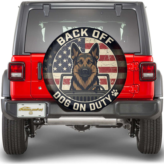 German Shepherd Dog Spare Tire Cover - Leather Car Accessories