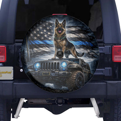 German Shepherd Dog Wheel Cover Leather Spare Tire Cover