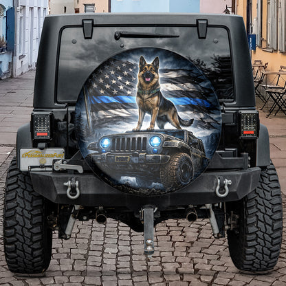 German Shepherd Dog Wheel Cover Leather Spare Tire Cover