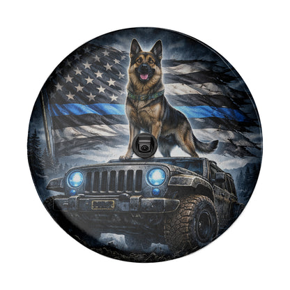 German Shepherd Dog Wheel Cover Leather Spare Tire Cover