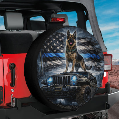 German Shepherd Dog Wheel Cover Leather Spare Tire Cover