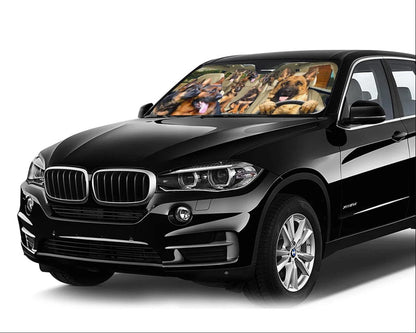 German Shepherd Family Car Auto Sunshades