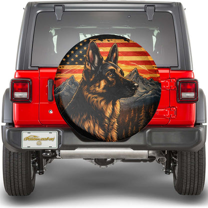 German Shepherd Leather Spare Tire Cover - Car Accessories