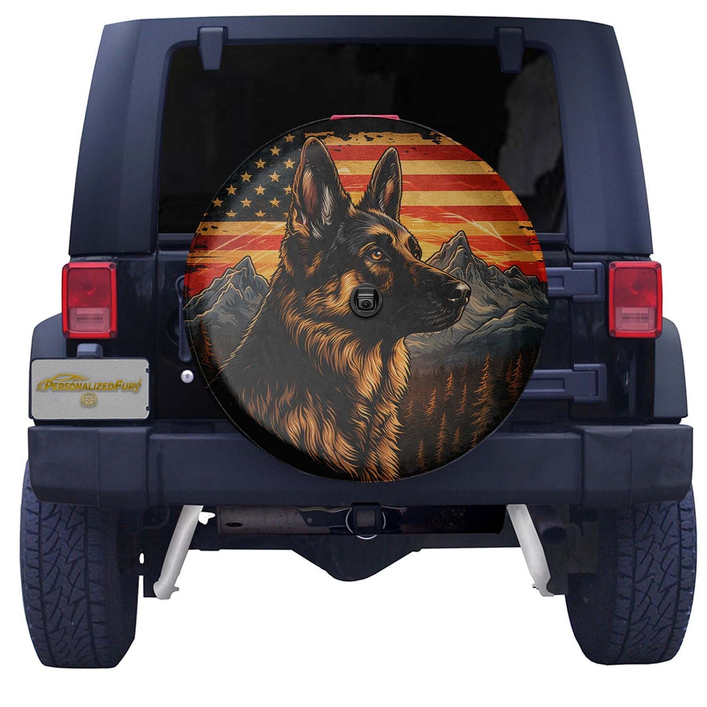 German Shepherd Leather Spare Tire Cover - Car Accessories