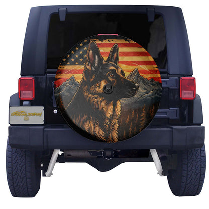 German Shepherd Leather Spare Tire Cover - Car Accessories