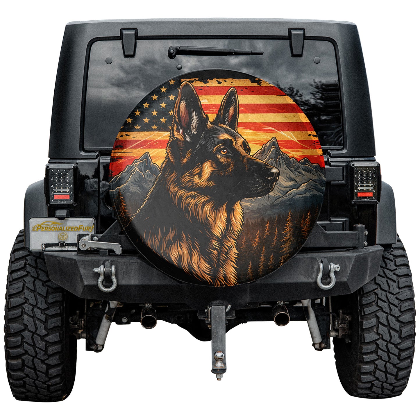 German Shepherd Leather Spare Tire Cover - Car Accessories