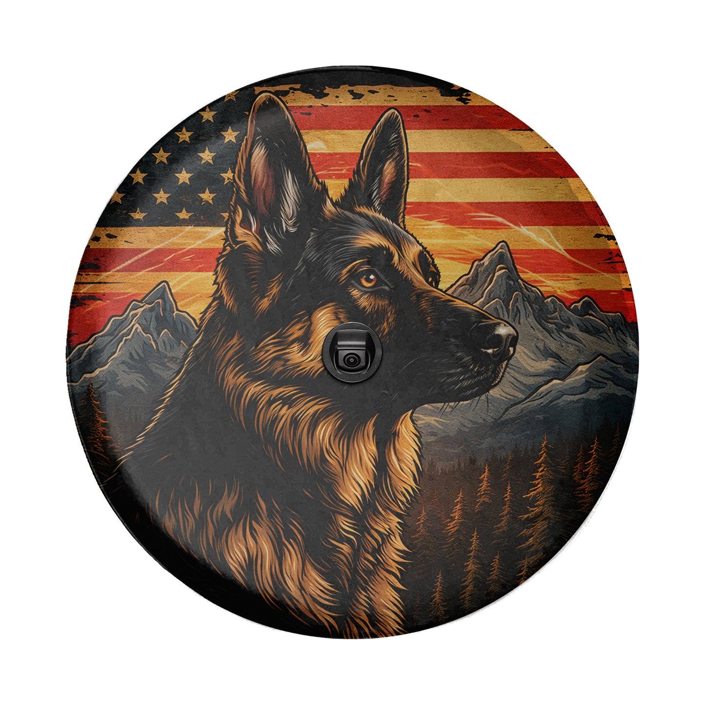 German Shepherd Leather Spare Tire Cover - Car Accessories