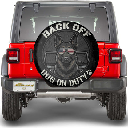 German Shepherd Leather Spare Tire Cover for SUVs & Trucks
