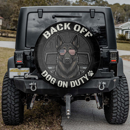 German Shepherd Leather Spare Tire Cover for SUVs & Trucks