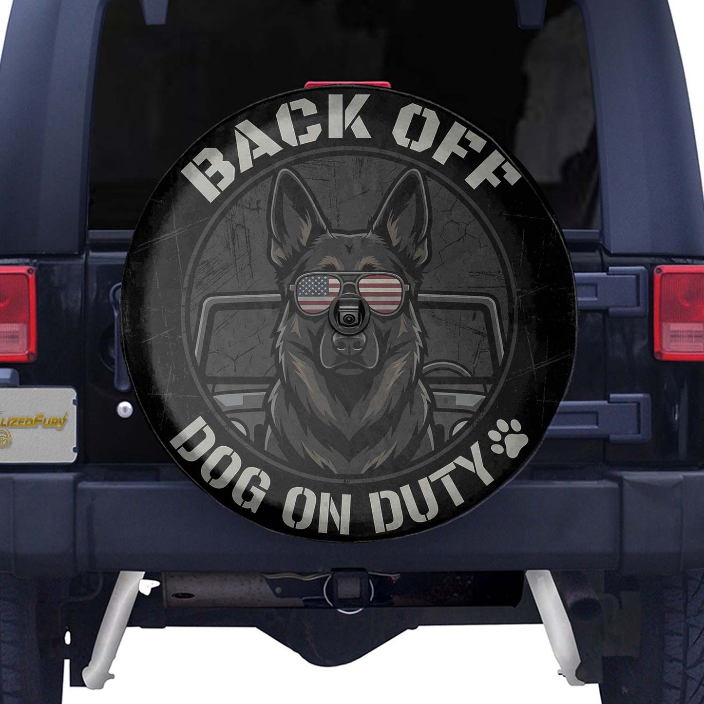 German Shepherd Leather Spare Tire Cover for SUVs & Trucks