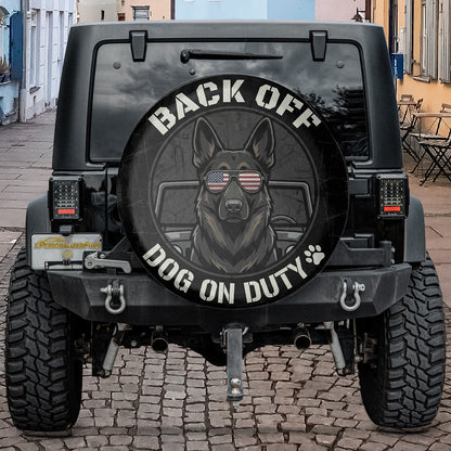 German Shepherd Leather Spare Tire Cover for SUVs & Trucks