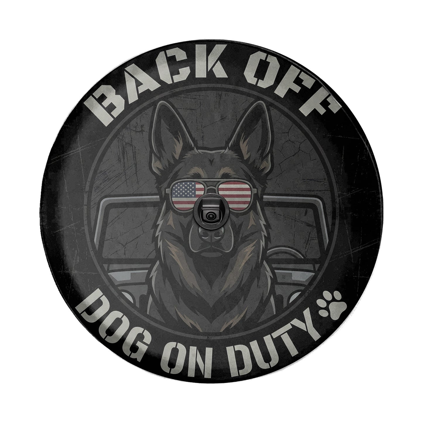 German Shepherd Leather Spare Tire Cover for SUVs & Trucks