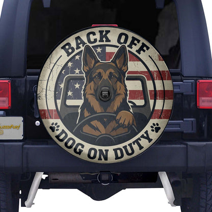 German Shepherd Leather Spare Tire Wheel Cover