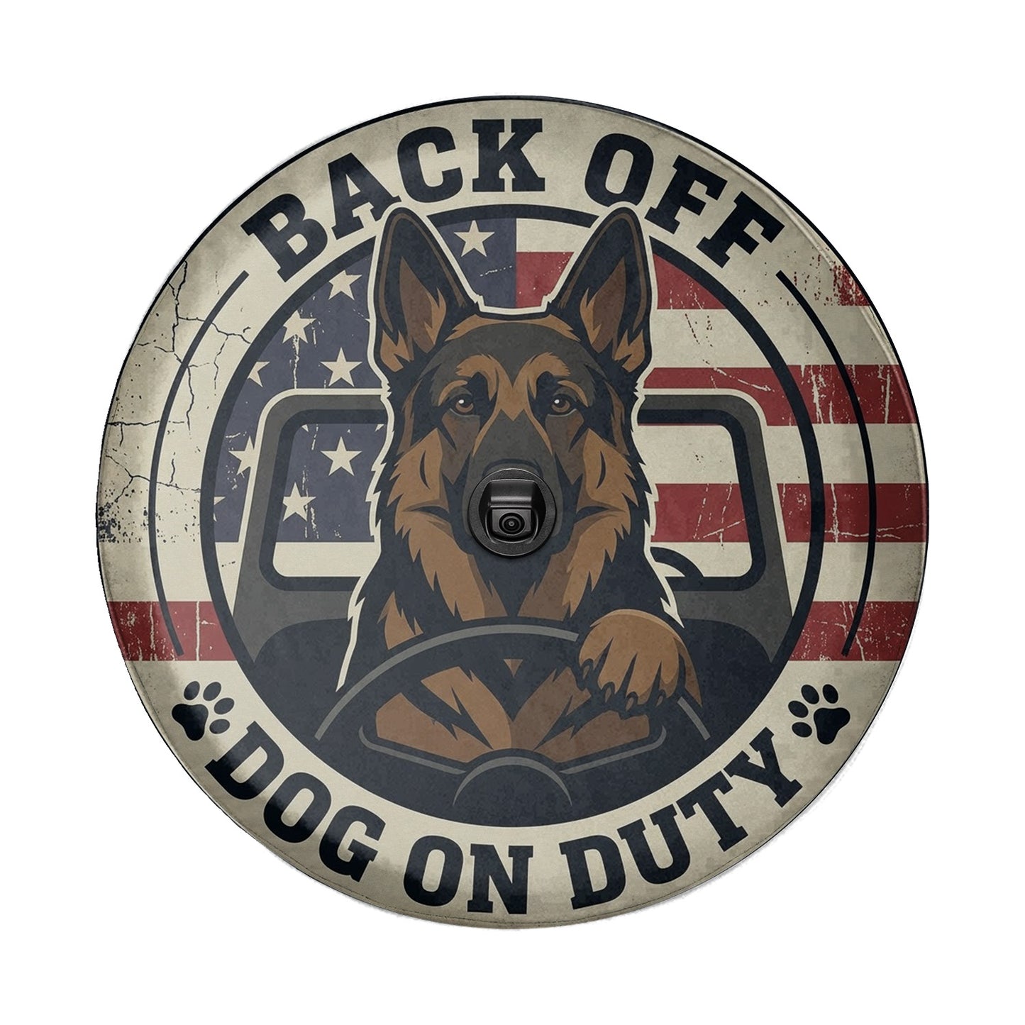 German Shepherd Leather Spare Tire Wheel Cover