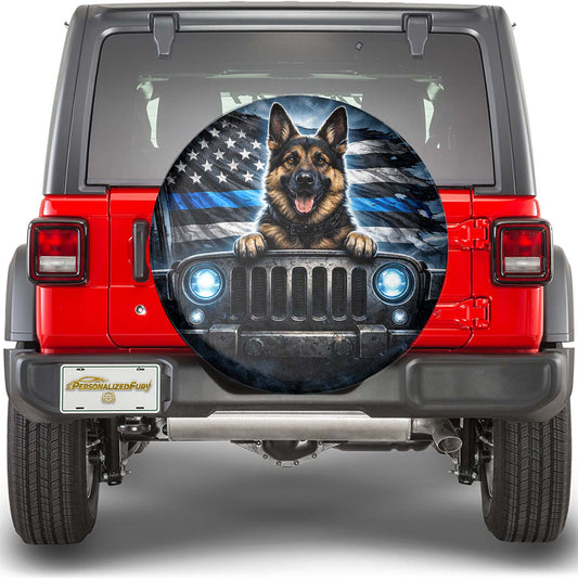 German Shepherd Leather Wheel Cover Spare Tire Cover