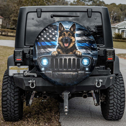 German Shepherd Leather Wheel Cover Spare Tire Cover