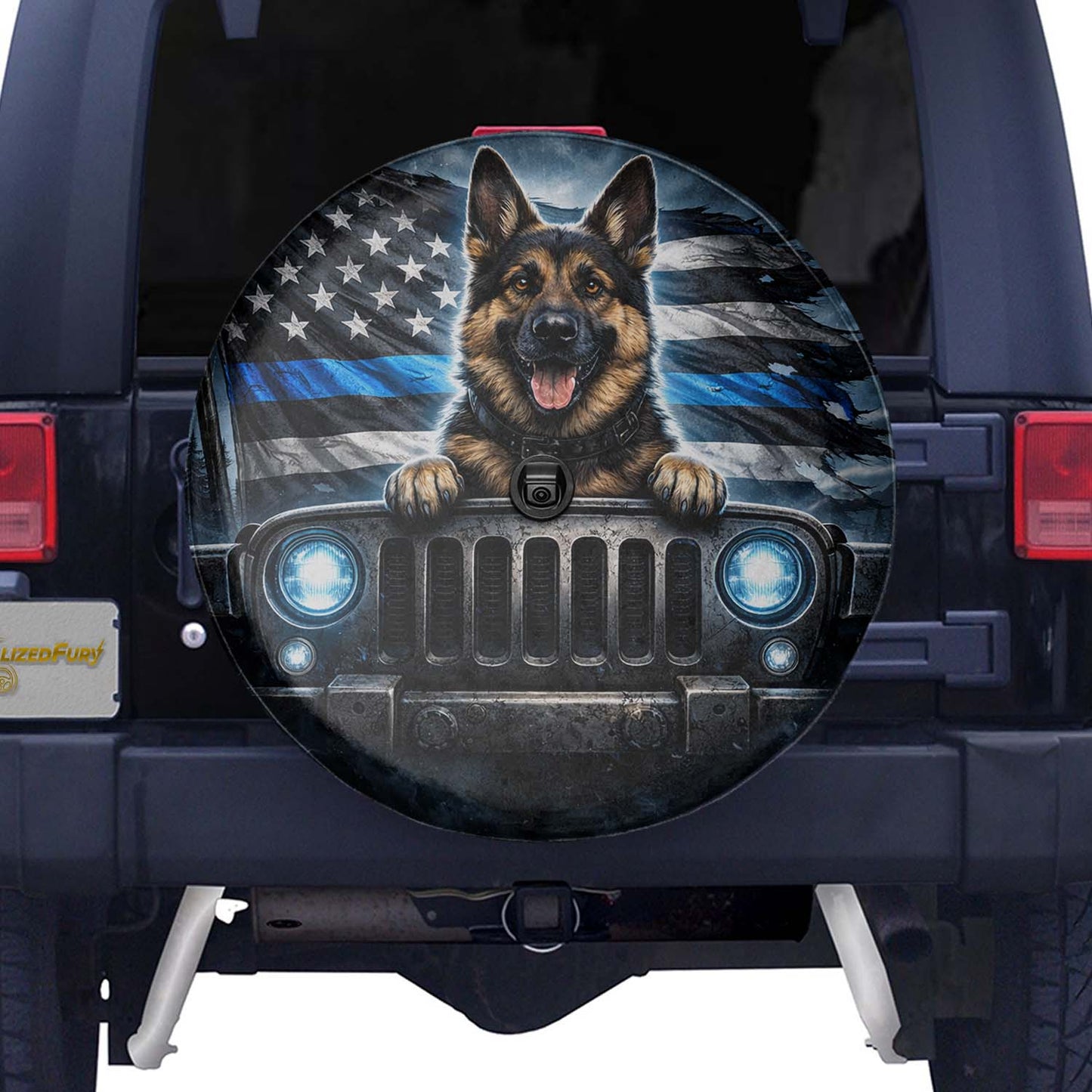 German Shepherd Leather Wheel Cover Spare Tire Cover