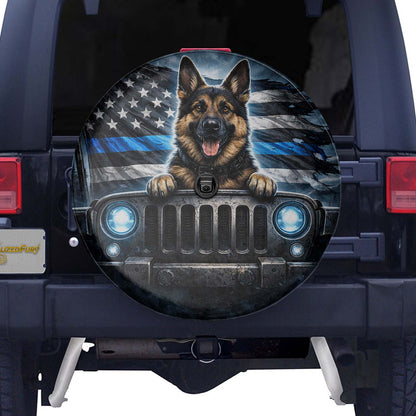 German Shepherd Leather Wheel Cover Spare Tire Cover