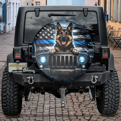 German Shepherd Leather Wheel Cover Spare Tire Cover
