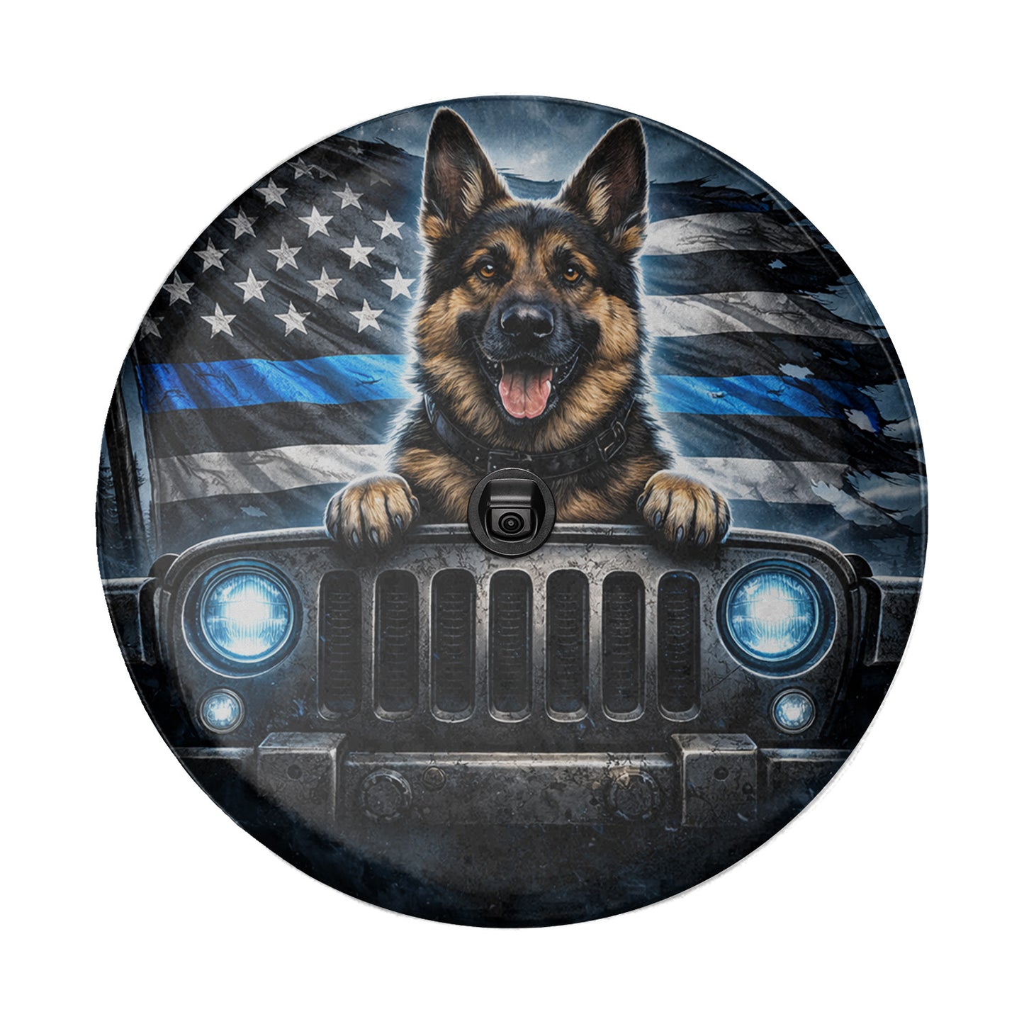 German Shepherd Leather Wheel Cover Spare Tire Cover