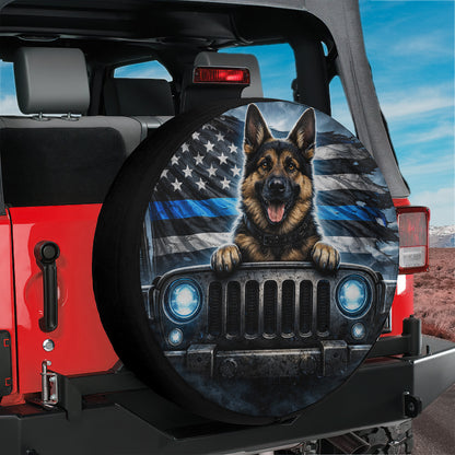 German Shepherd Leather Wheel Cover Spare Tire Cover