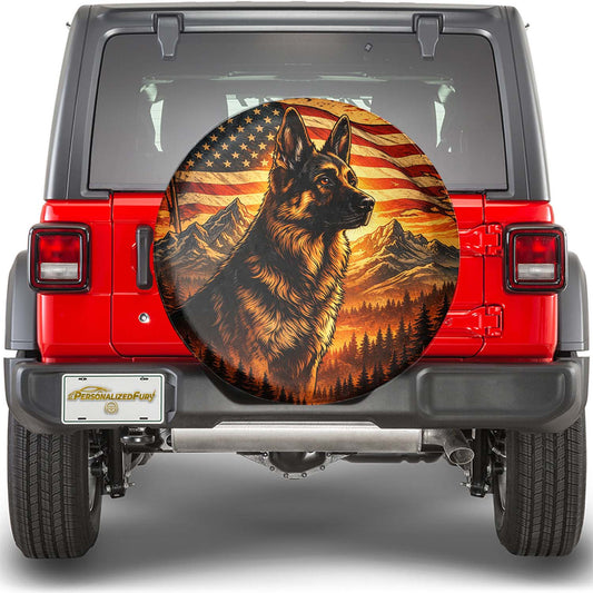 German Shepherd Lover Leather Spare Tire Cover