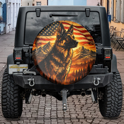 German Shepherd Lover Leather Spare Tire Cover