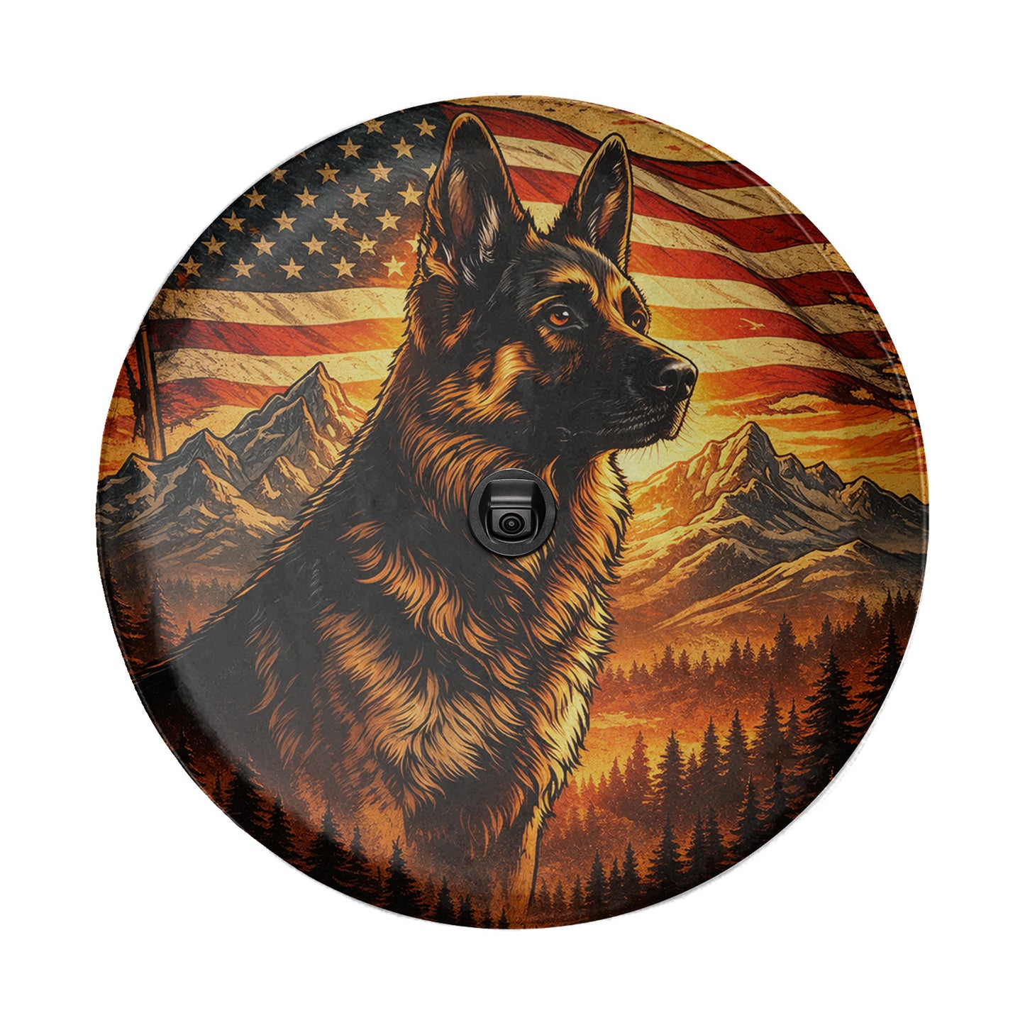 German Shepherd Lover Leather Spare Tire Cover