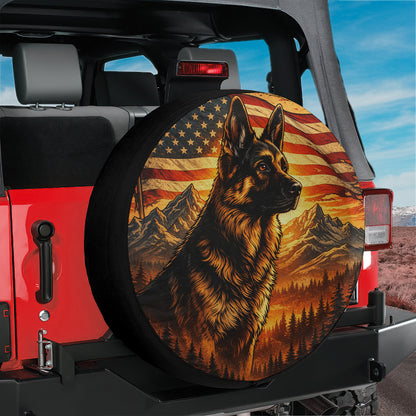 German Shepherd Lover Leather Spare Tire Cover