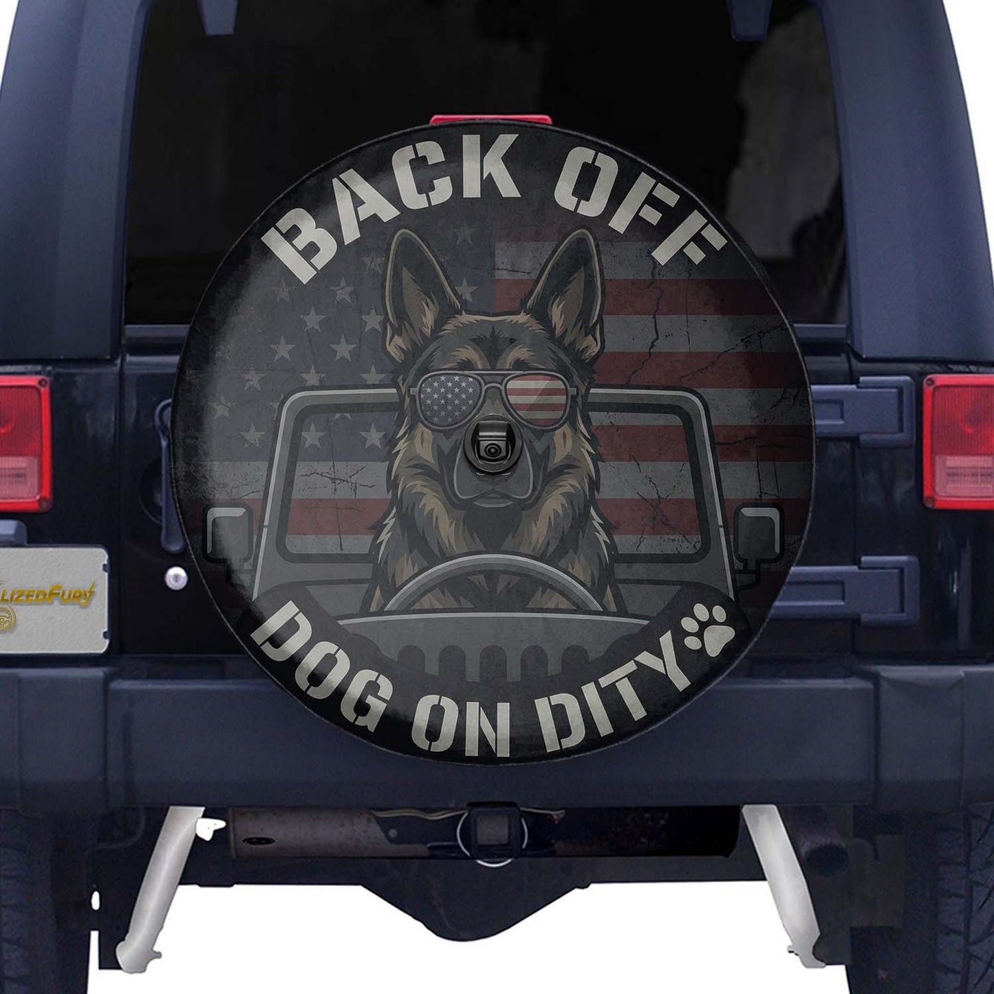German Shepherd Pet Car Accessories Leather Spare Tire Cover
