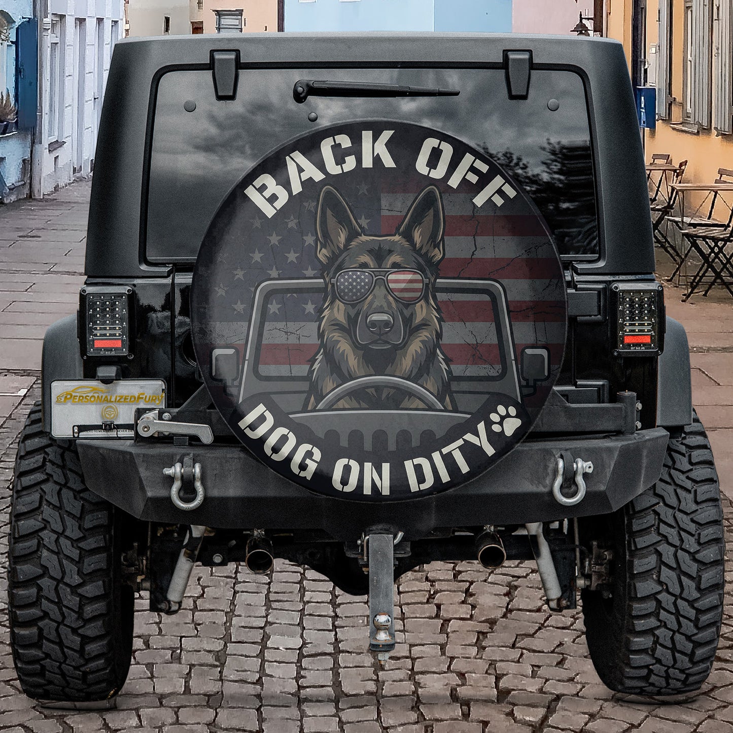 German Shepherd Pet Car Accessories Leather Spare Tire Cover
