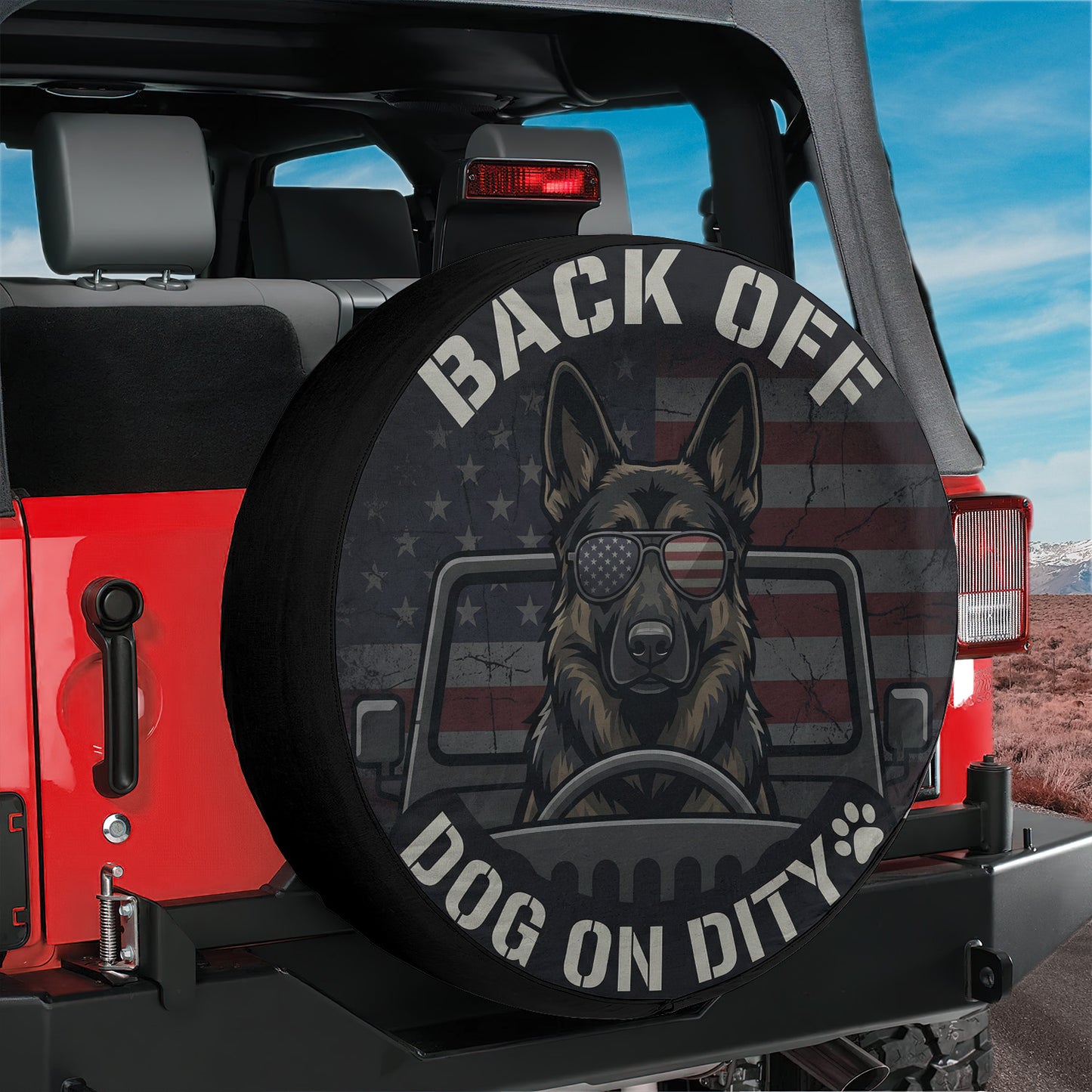 German Shepherd Pet Car Accessories Leather Spare Tire Cover