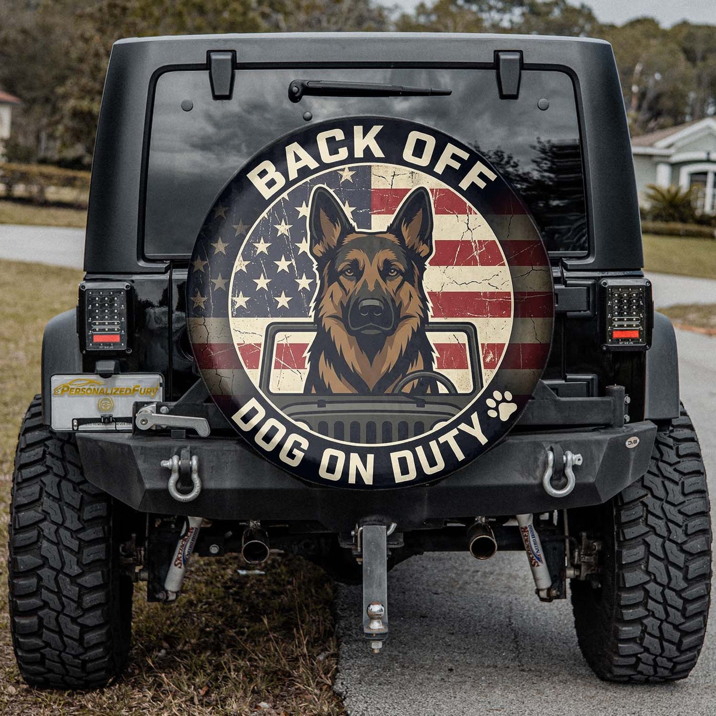 German Shepherd Pet Lover Spare Tire Cover - Leather