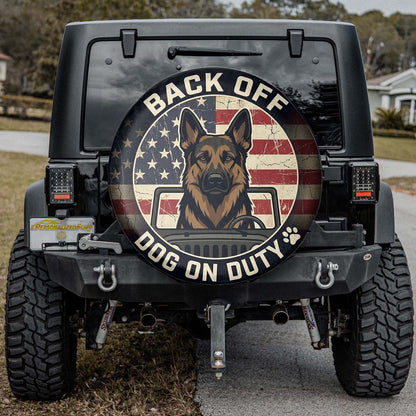 German Shepherd Pet Lover Spare Tire Cover - Leather
